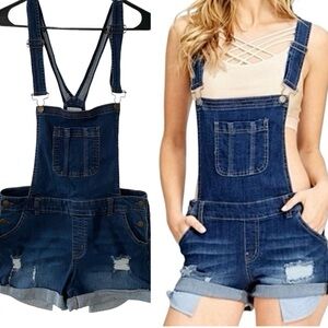 Wax Jean Denim Overall Shorts